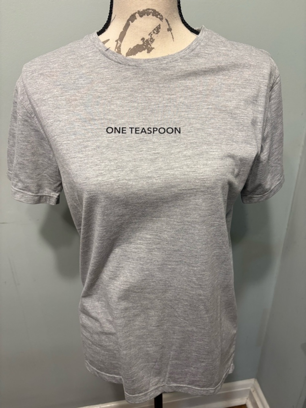 One Teaspoon Light Grey Logo Tee